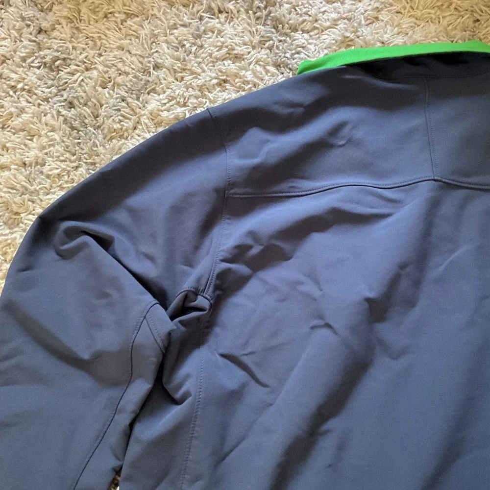 The North Face Mens Apex Bionic Softshell Jacket Navy Blue Green Full Zip Medium